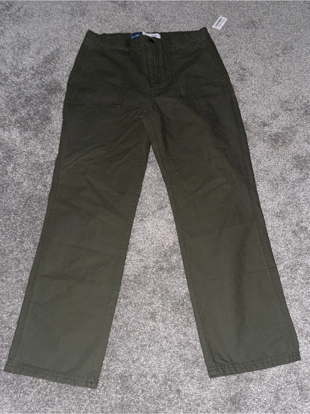 Old Navy Boys Army Green Taper Built-In-Flex Cargo Pants Size 18